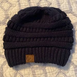 C.C beanie with hole for ponytail